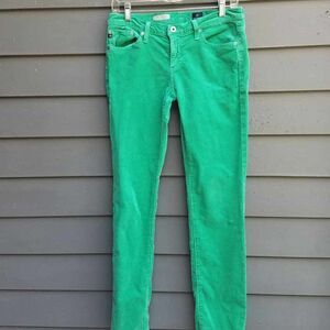 AG The Stevie Slim Straight Green Cords size 28 Regular